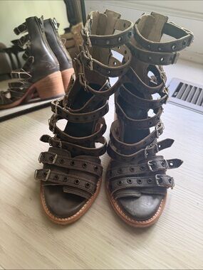 FreeBird Cassandra Strappy Brown Gladiator Sandals for Women